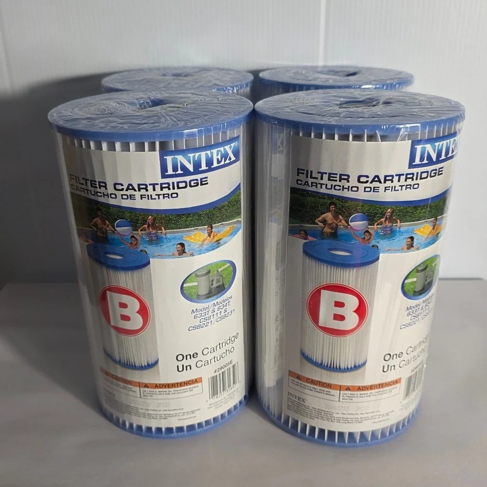 4 Pack Intex Filter Cartridge Type B 29005 For Pools Spa Pumps